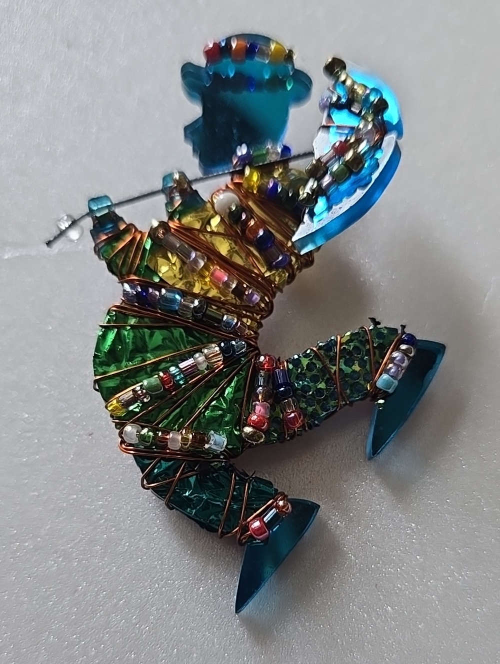 Handcrafted Multicolor Beaded Clown Brooch